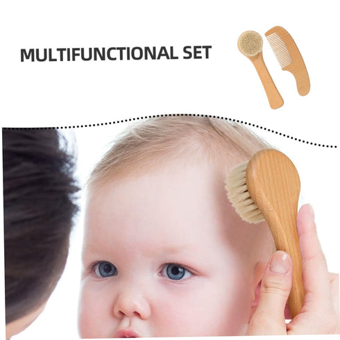 Set Newborn Hair Brush Gentle Bath Brush Scalp Bath Accessories Grooming Kit for Girls