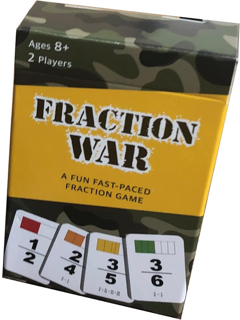 Fraction War Fun Math Game for 2nd to 5th Grade - Learn, Compare, Simplify Fractions (1 Pack) - Standard Edition