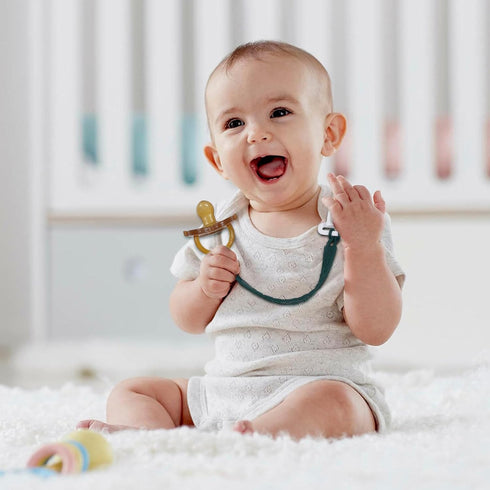 Girls,Pack 4 One Piece Design Silicone Pacifier Clip Holder for Baby Boys and of Flexible Paci Leash,Binky