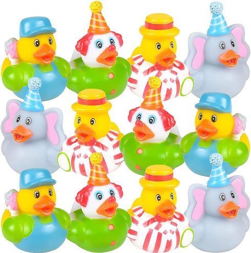 ArtCreativity Carnival Rubber Duckies for Kids, Pack of 12 Cute Duck Bathtub