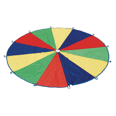 Excellerations 12-Foot Rainbow Play Parachute for Kids with 12 Handles - Fun Gym Toy