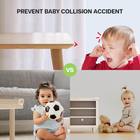 30 Pack Clear Baby Corner Protectors, L-Shaped & Spherical Furniture Edge Guards for Baby Proofing Soft PVC Table