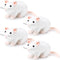 4 Pcs Stuffed Rat Plush Toys, Realistic 7 Inch Soft Cuddly Mouse Plushies for Birthday Party Favor (White)