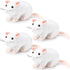 4 Pcs Stuffed Rat Plush Toys, Realistic 7 Inch Soft Cuddly Mouse Plushies for Birthday Party Favor (White)