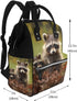 HCBPWVQA Backpack Daypacks Backpack Mommy Raccoon Diaper Bag with Changing Pad and Pacifier Holder, Multifunction