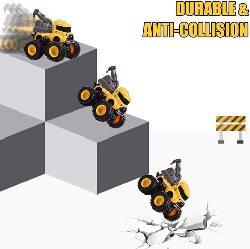3-8, 4 Pack Construction Truck Toys, Push and Go Toy Trucks for Toddlers Kids Age Friction Powered Car Toys Include