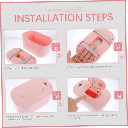 7.87X4.72X3.74In Toyvian Portable USB Wipes Warmer Box with Adjustable Temperature Display Baby Wet Tissue Heater