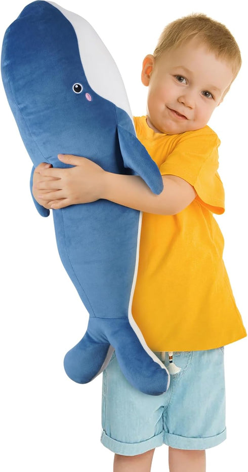 Whale Stuffed Animal - Giant Soft Blue Whale Plush Body Pillow for Birthday Gifts