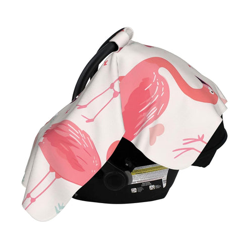 Zhbvncp Flamingo Sign Baby Car Seat Cover & Breastfeeding Nursing Cover - Breathable Stretch Fabric Multi-Use Nursing