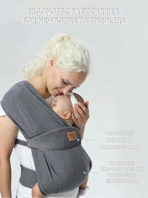 Ergonomic Baby Carrier for Newborns to Toddlers, Skin-Friendly and Soft Front Baby Carrier Wrap, Easy Breastfeeding