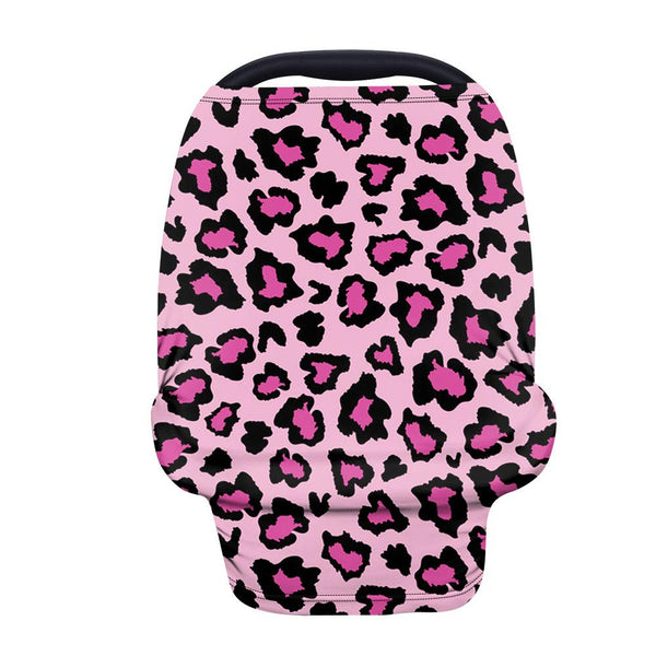 Binienty Multi Use Baby Nursing Cover, High Chair/Shopping Cart/Stroller Cover, Pink Leopard Cheetah