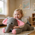 32" Giant Grey Elephant Plush Toy - Fluffy Stuffed Animal Gift for Kids