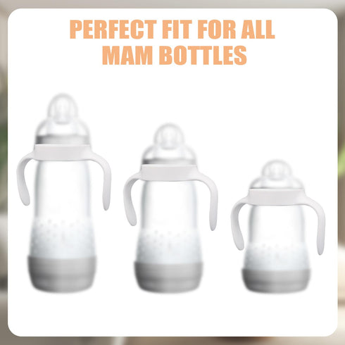 BOXOB 4pcs Baby Bottle Handles for Mam, Ergonomic Bottle Holders Easy Grip Non Slip Ideal for Supporting Babies