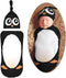 Cute Penguin Newborn Swaddle Blankets Hat Sets, Soft Baby Receiving Blanket Swaddle Sack Gift for Infant Boy Girl