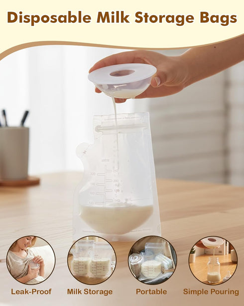 2PCS 60ML 10PCS Lictin Breast Milk Collector, Milk Collectors for Breastfeeding, Breastmilk Cups, Milk Collection