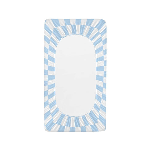 Generic 32x16 Blue Checkered Changing Pad Cover for Baby Girls Boys Cartoon Breathable Diaper Change Table Sheet Soft