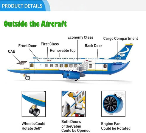 Building Blocks City Airplane Station Toy, 463 Pieces, STEM Learning Kits for Boys 6-12, Birthday Gift for Children