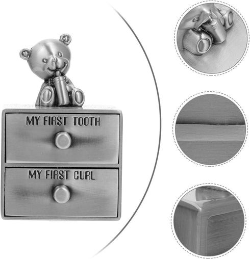 BESTonZON Teethers Months Treasure Chest Box for Boys and Girls Teeth Keepsake Box Type Tooth Storage