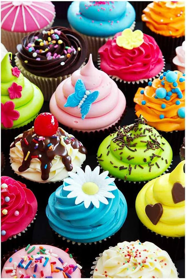 500 Pieces Assorted Cupcake Jigsaw Puzzle for Adults and Kids, Big Size Gift Idea