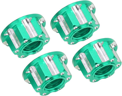 VGEBY 4pcs RC Hex Nuts, M4 Carving Hexagonal Nuts Aluminum Alloy for D3 D4 1/10 RC Car (Green)