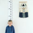 Kids Growth Chart, Wood Frame Fabric Canvas Height Measurement Ruler for Child's Room Decoration 7.9 x 79in (Triangle)