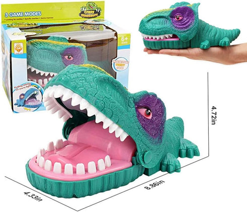 Snappy Dinosaur Dentist Classic Bite Finger Game - Funny Family Party Tabletop Game with LED Light