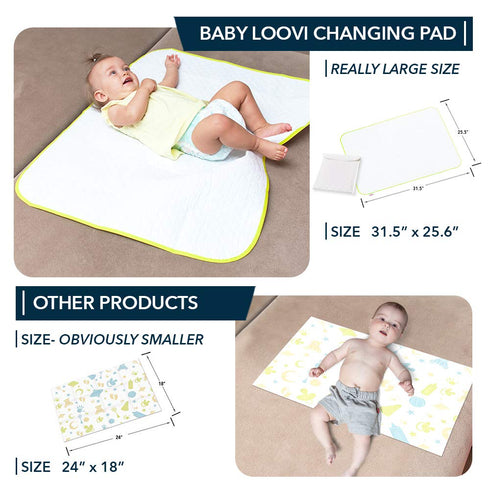Portable Waterproof Changing Pad, Large Size 25.5”x31.5”, Foldable Wipeable Diaper Changing Mat for Boys & Girls
