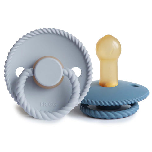 FRIGG Rope Natural Rubber Baby Pacifier | Made in Denmark | BPA-Free (Ocean