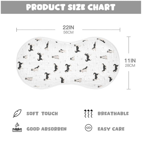 KICPOAY 2 22 11 Inch Muslin Baby Burp Cloths, Cute Dogs Siberian Husky Muslin Washcloths Baby Rags Comfy Soft Absorbent