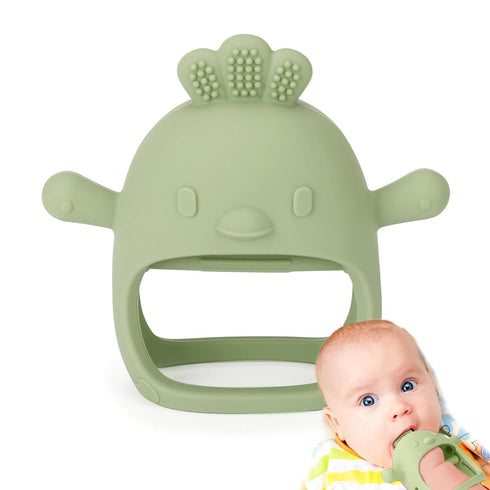 Socub Silicone Baby Teether Toy for Infants 3+ Months, BPA Free Anti-Drop Mitten Teething Toy for Soothing Sore Gums,