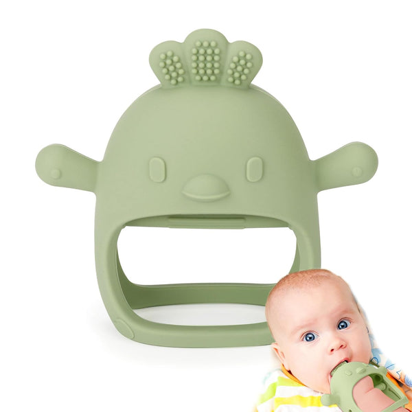Socub Silicone Baby Teether Toy for Infants 3+ Months, BPA Free Anti-Drop Mitten Teething Toy for Soothing Sore Gums,
