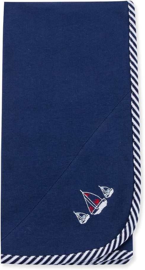 Little Me Baby Boys' Sailboats Swaddling Receiving Blanket