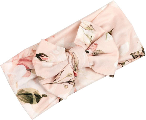 Set Galabloomer Receiving Blanket Headband Flower Print Baby Swaddle Blankets Vintage Rose