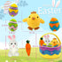 AMSHINE 7 Playset Bakset Pcs Easter Basket Plush with Bunny Chick Egg Carrot, My First Easter Stuffers Toys Gifts