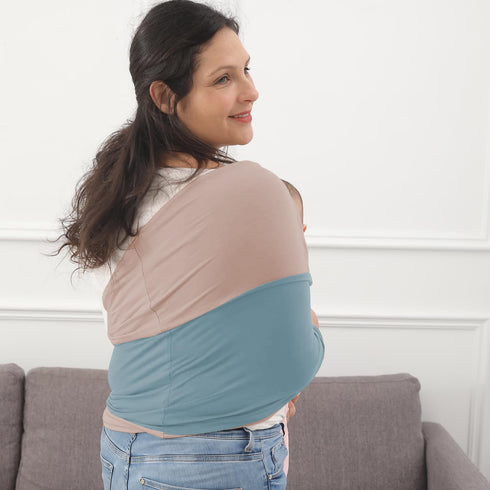 Kloovete 35 lbs. Baby Wrap Carrier, Perfect Baby Carrier Wrap Sling for Newborn and Infant up to (Steel Blue, M (S, M
