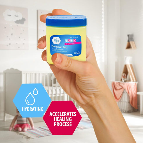 MED PRIDE Petroleum Jelly, 8oz - Fresh Baby Scent Skin Protectant for Dry Skin & Rashes