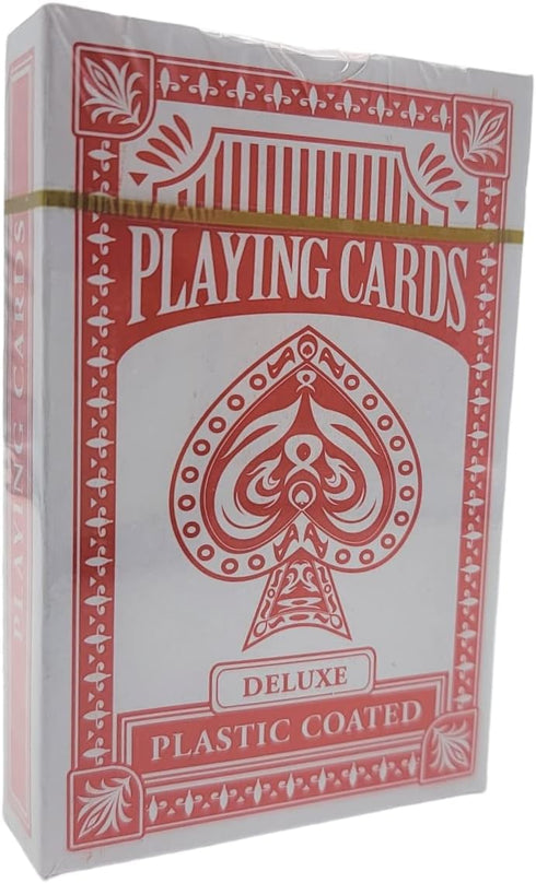Economy Playing Cards - 2 Decks (Red and Blue), 2.3/8 inches by 3.3/8 inches, Plastic Coated for Poker and More