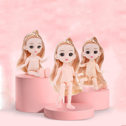 TNDCKP 4 6 Inch 3+ Pcs Princess Girl Mini Dolls, Small Princess Dolls, Little Girl Miniature for Year Old Girls