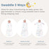 1.0 100% 6-12 ZIGJOY Sleep Sack Swaddle Tog Baby Wearable Blanket Cotton Adjustable Silent Transition Swaddle Blanket