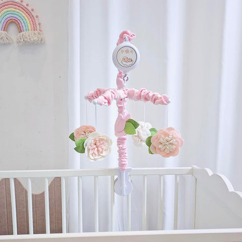 MOVEBO - Handmade Hot-Air Balloon Crib Mobile for Baby (Pink Flower)