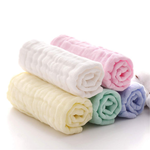 5 Pack 12x12 inches MUKIN Baby Washcloths - Natural Cotton Baby Wipes - Soft Newborn Face Towel and Washcloth