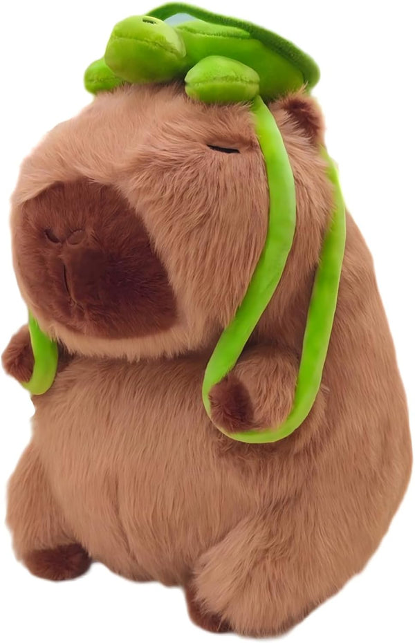 WAKSUN Capybara Plush with Turtle Backpack, Cute Capybara Stuffed Animal Plush Toy Birthday