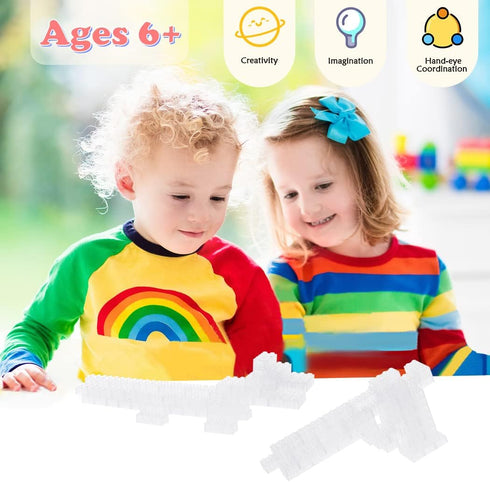 Classic Building Bricks, 200 Piece 2x4 Building Blocks STEM Creative Building Toys Compatible with All Major Brands, MOC Building Bricks DIY Play Set for Kids Age 6+ (Transparent White)