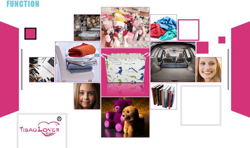 Rectangular Kids Storage Basket - Cute Gift Basket for Baby Storage, Toy Organizer, Shelf Book Basket (Polychrome