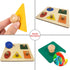 Montessori Multi Shape Wooden Puzzle Toy, Jumbo Wood Peg Educational Basic for Baby Toddler (5 Geometry Shape)