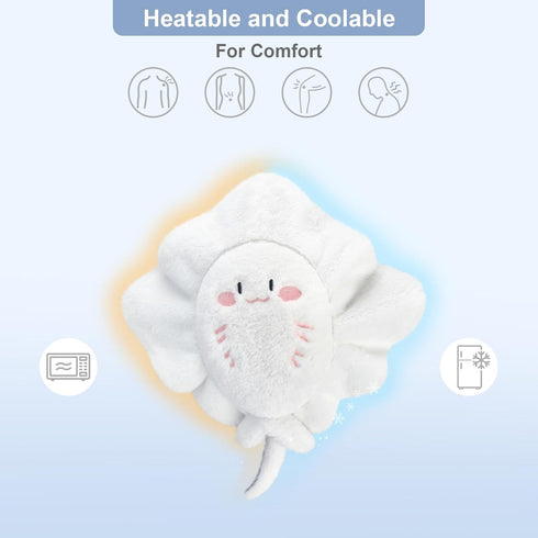 SuzziPals Heatable & Coolable Stingray Stuffed Animals, Cute Microwavable Heating Pad Plushies for Soothing