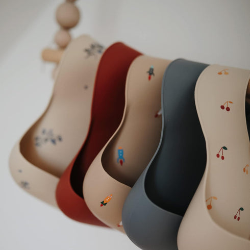mushie Silicone Baby Bib | Adjustable Waterproof Bibs (Tradewinds)