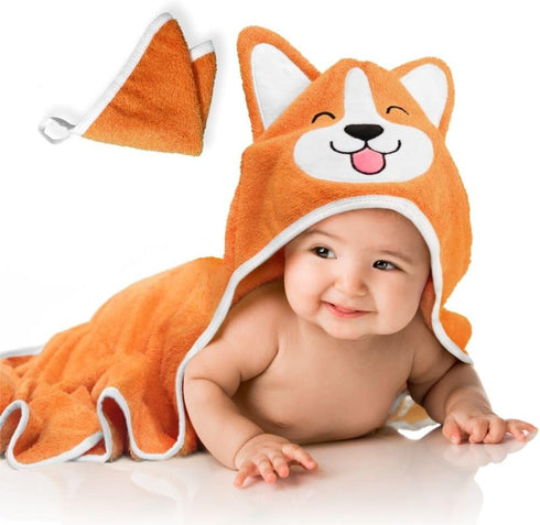 Generic Corgi Dog Baby Bath Hooded Towel - Cozy & Warm - Ultra