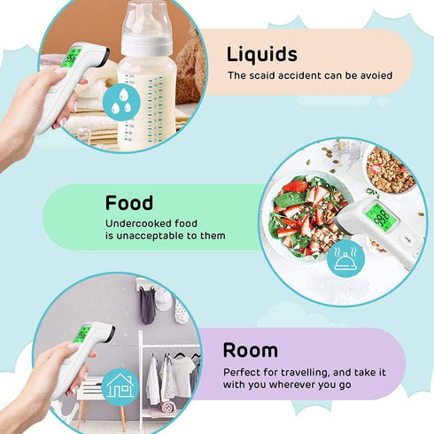 Thermometer for Adults - No-Touch Baby Thermometer, Infrared Digital for Kids, Accurate Reading with Fever Alarm