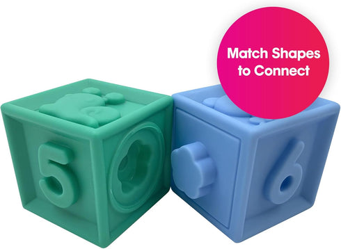 Edushape Mix & Match Textured Blocks, Set of 10 Stacking Blocks for Sensory Play and Child Development